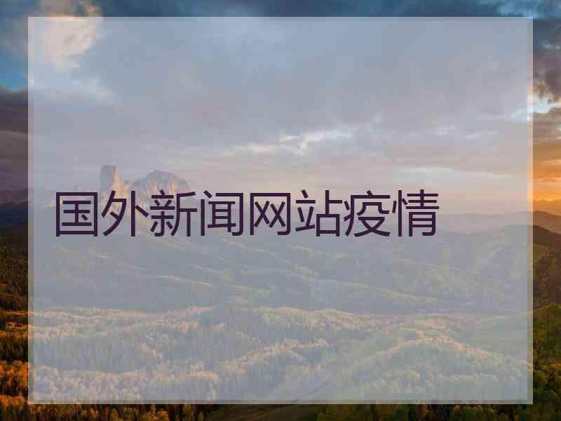 国外新闻网站疫情