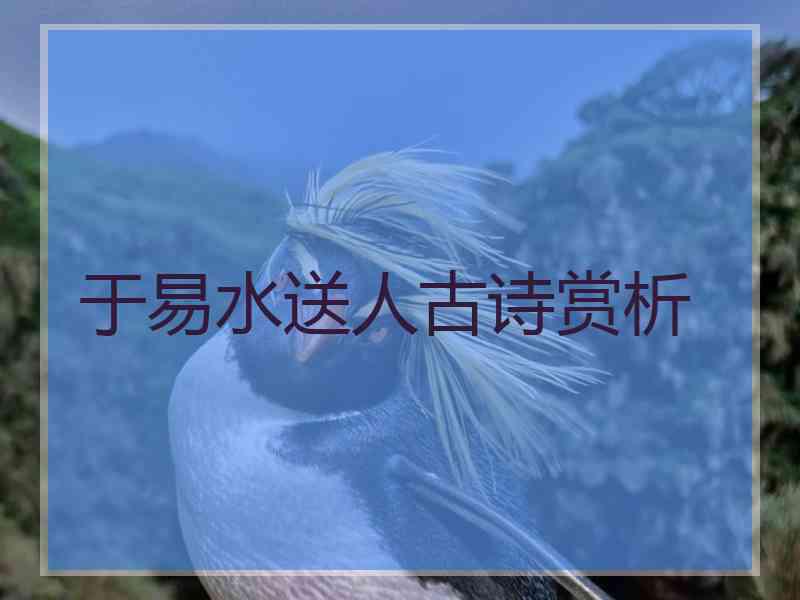 于易水送人古诗赏析