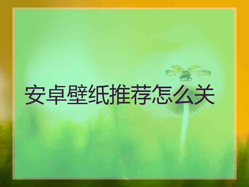 安卓壁纸推荐怎么关