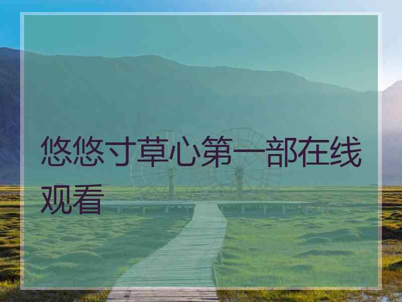 悠悠寸草心第一部在线观看