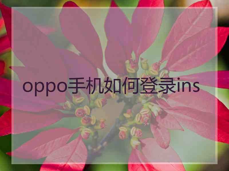 oppo手机如何登录ins