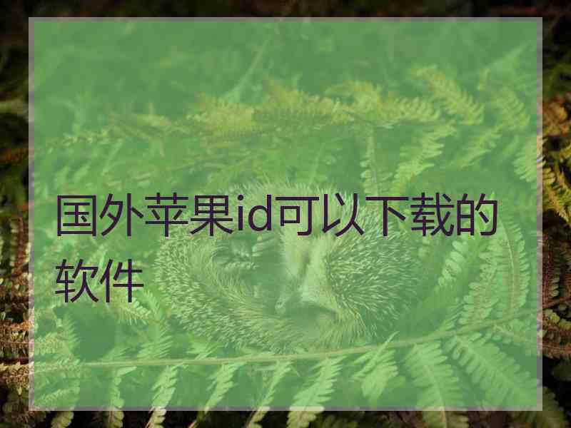 国外苹果id可以下载的软件