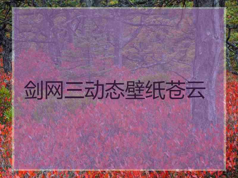 剑网三动态壁纸苍云