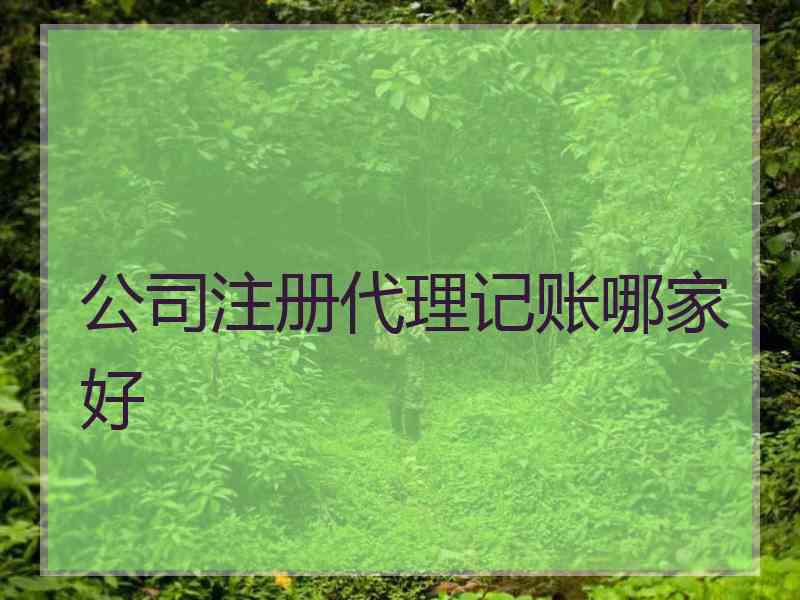 公司注册代理记账哪家好