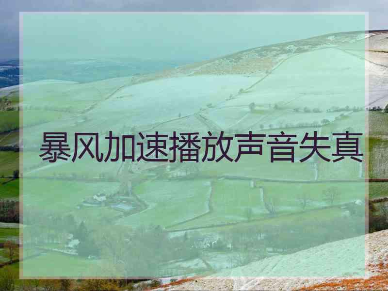 暴风加速播放声音失真