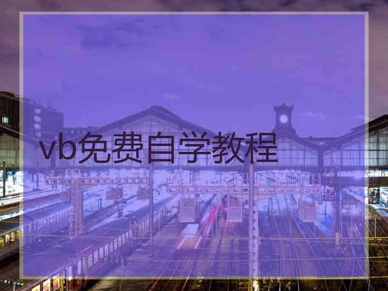 vb免费自学教程