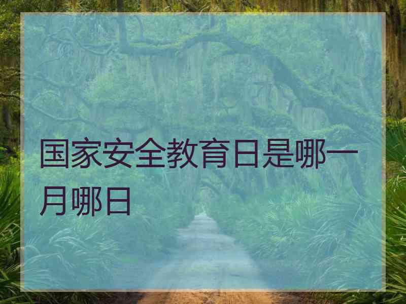 国家安全教育日是哪一月哪日