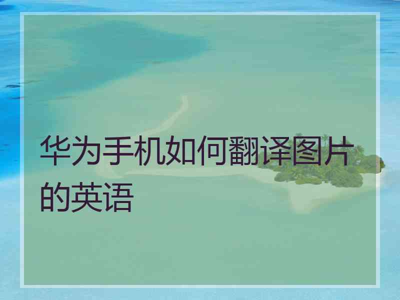 华为手机如何翻译图片的英语