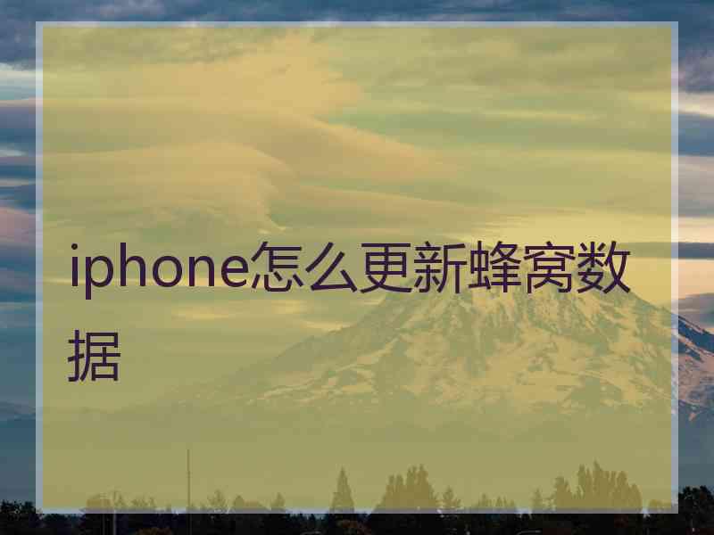 iphone怎么更新蜂窝数据