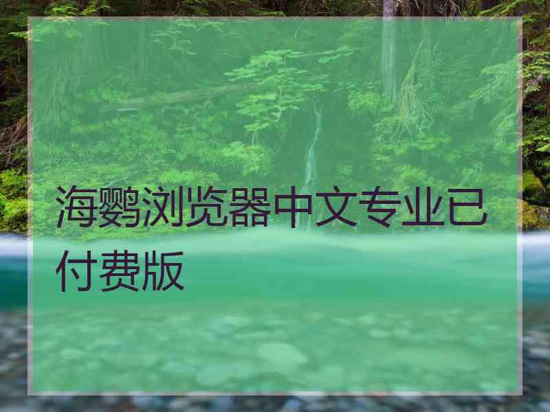 海鹦浏览器中文专业已付费版