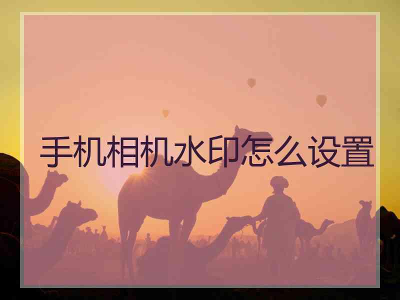 手机相机水印怎么设置