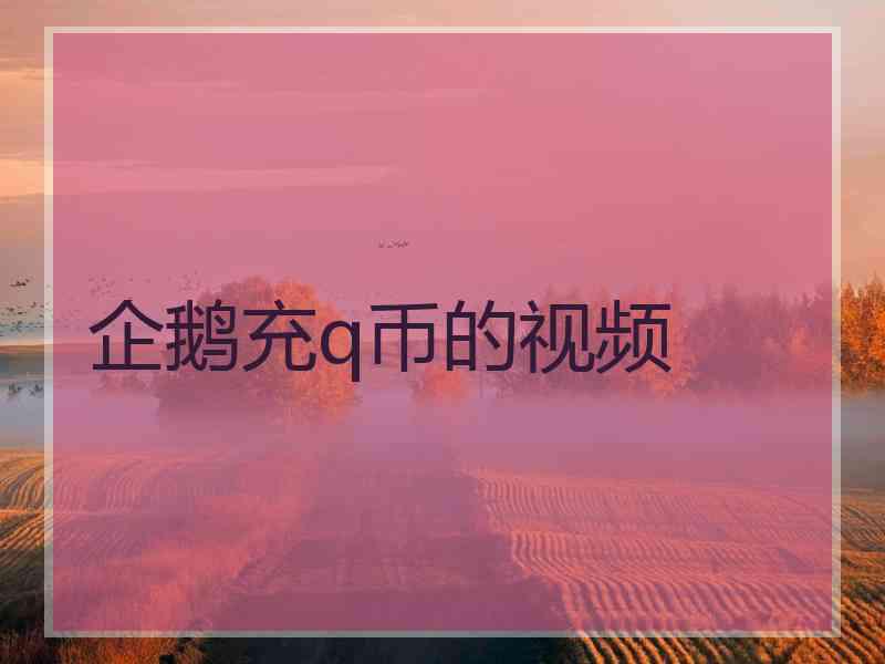 企鹅充q币的视频
