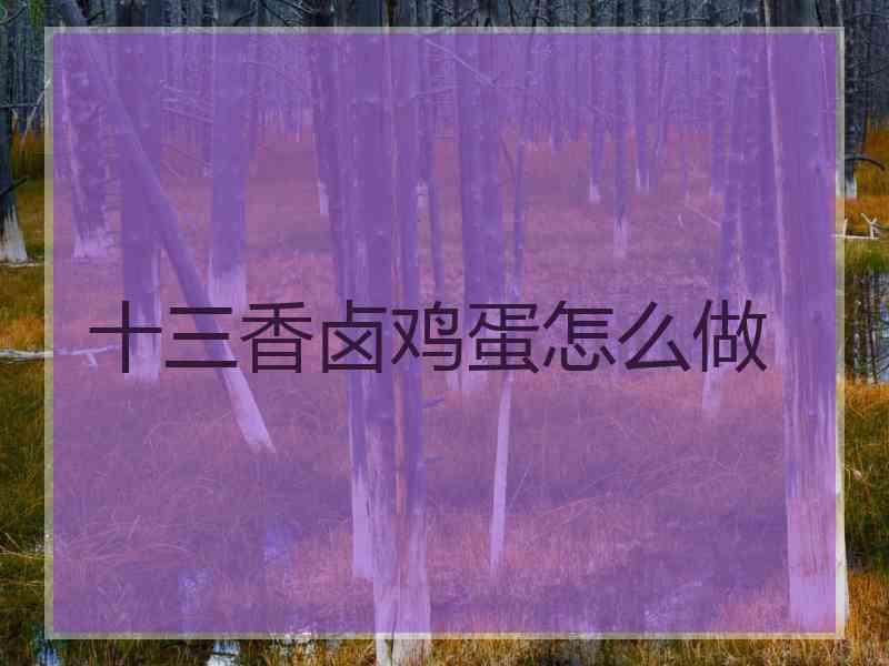 十三香卤鸡蛋怎么做