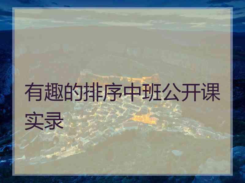 有趣的排序中班公开课实录