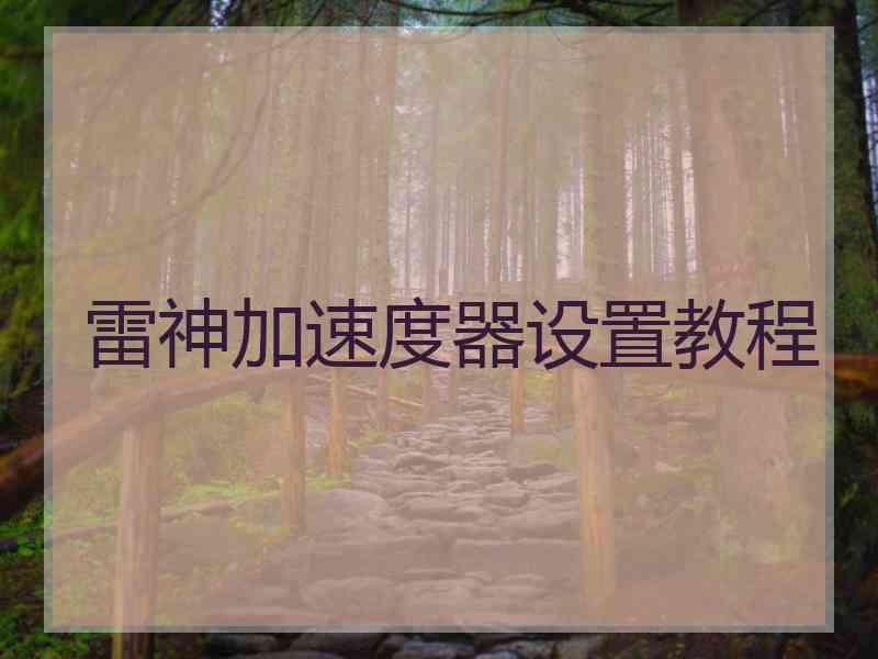 雷神加速度器设置教程