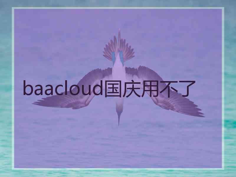 baacloud国庆用不了