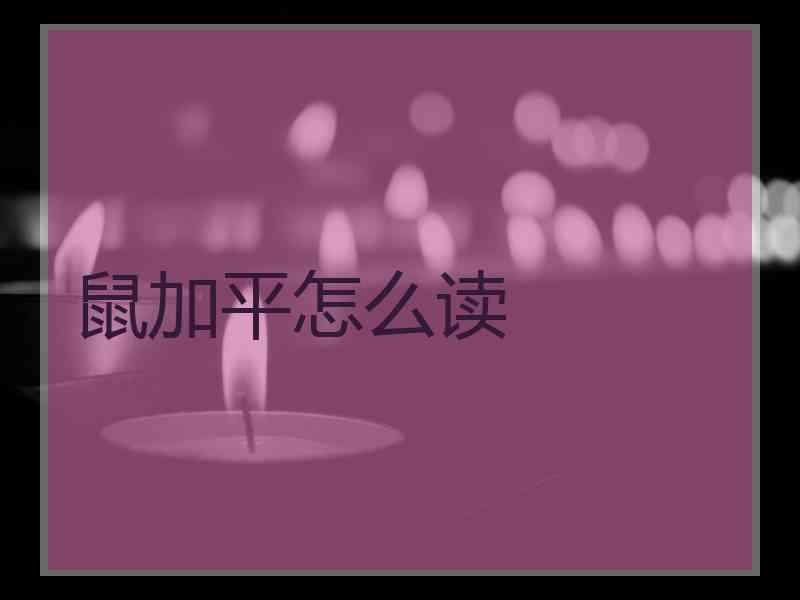 鼠加平怎么读