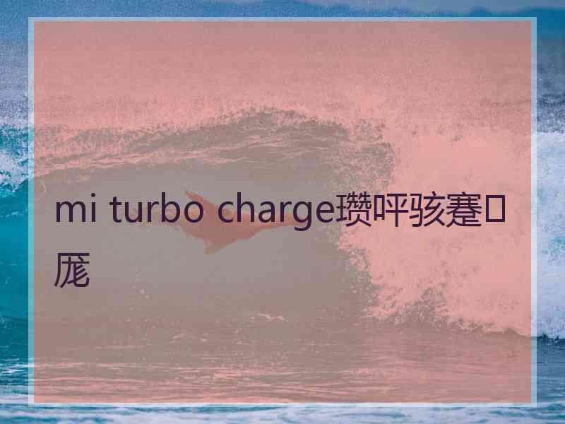 mi turbo charge瓒呯骇蹇厖