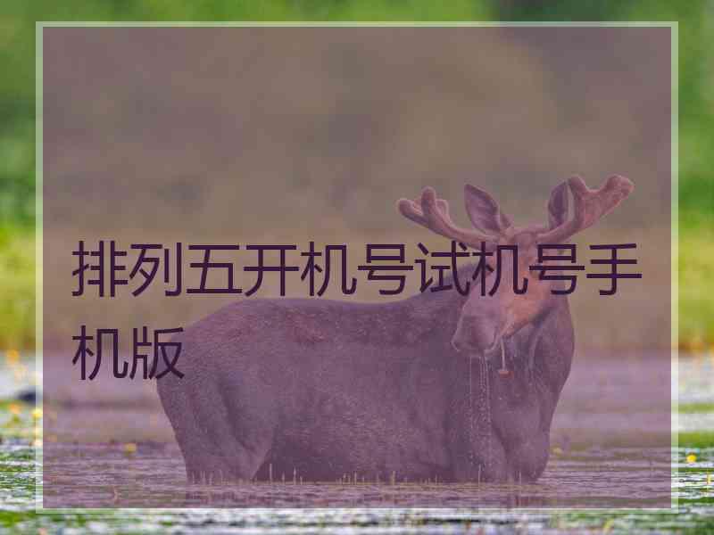 排列五开机号试机号手机版