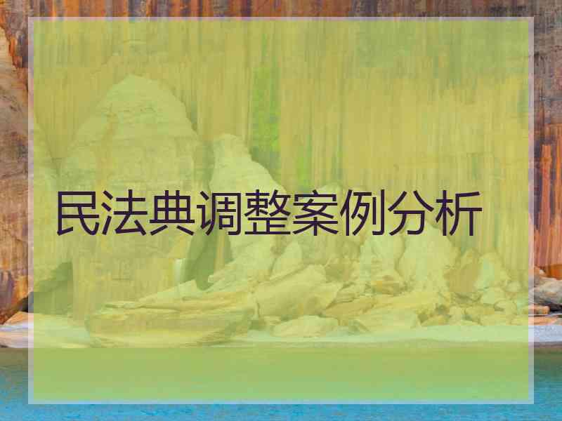 民法典调整案例分析
