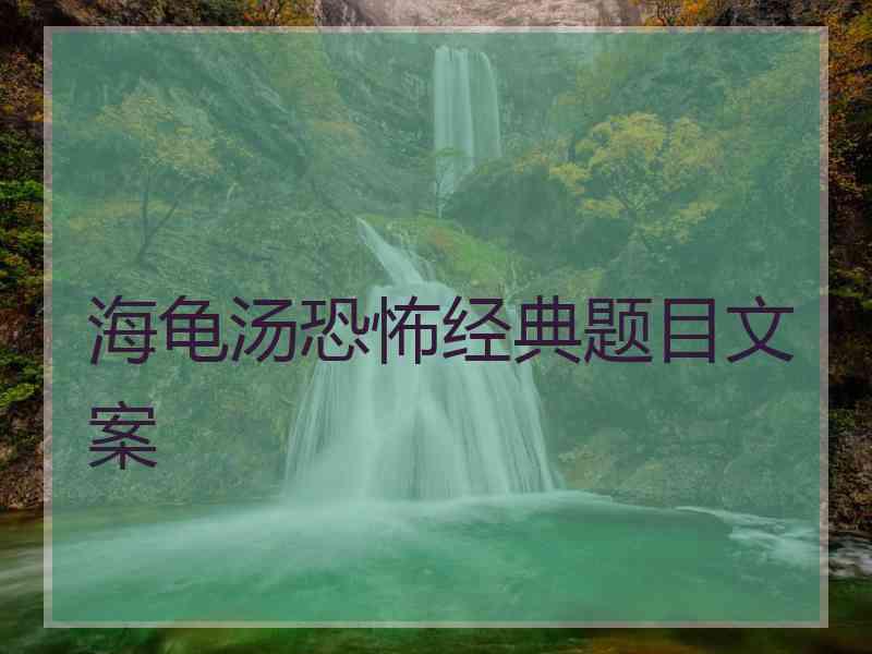 海龟汤恐怖经典题目文案