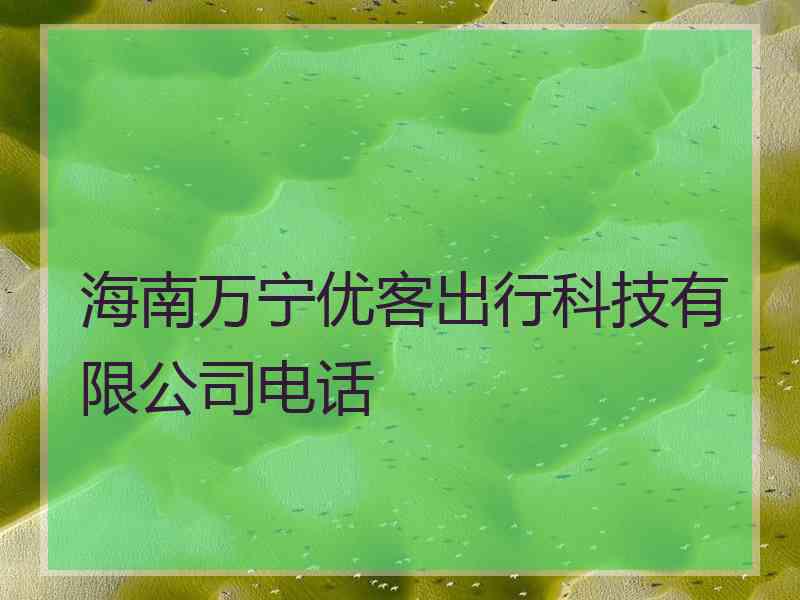 海南万宁优客出行科技有限公司电话