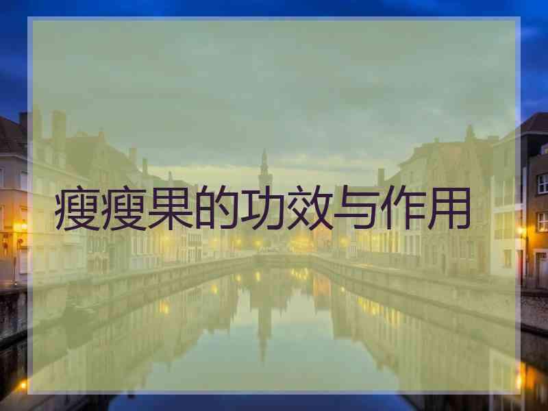瘦瘦果的功效与作用