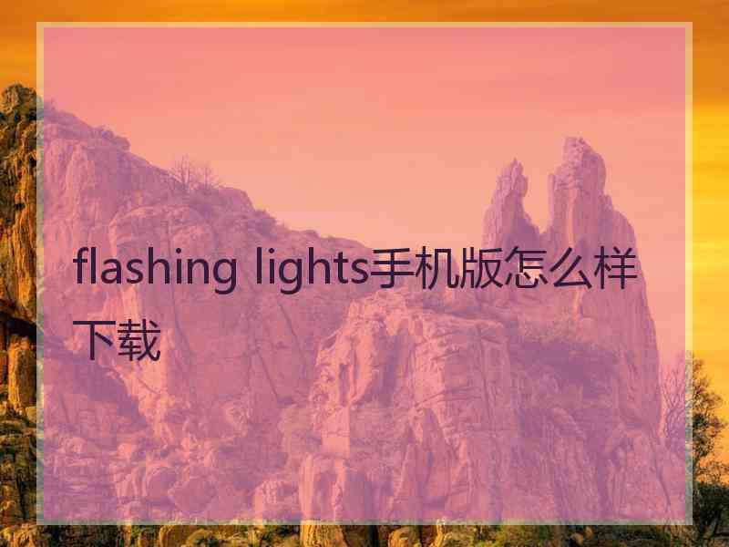 flashing lights手机版怎么样下载