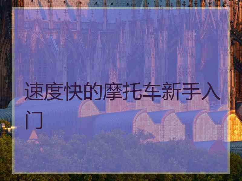 速度快的摩托车新手入门