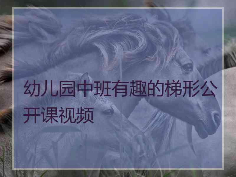 幼儿园中班有趣的梯形公开课视频