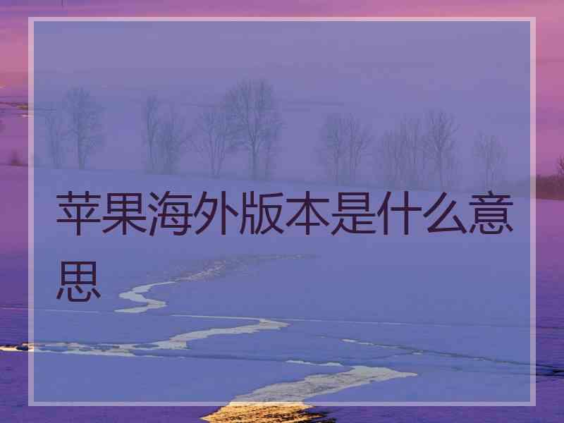 苹果海外版本是什么意思
