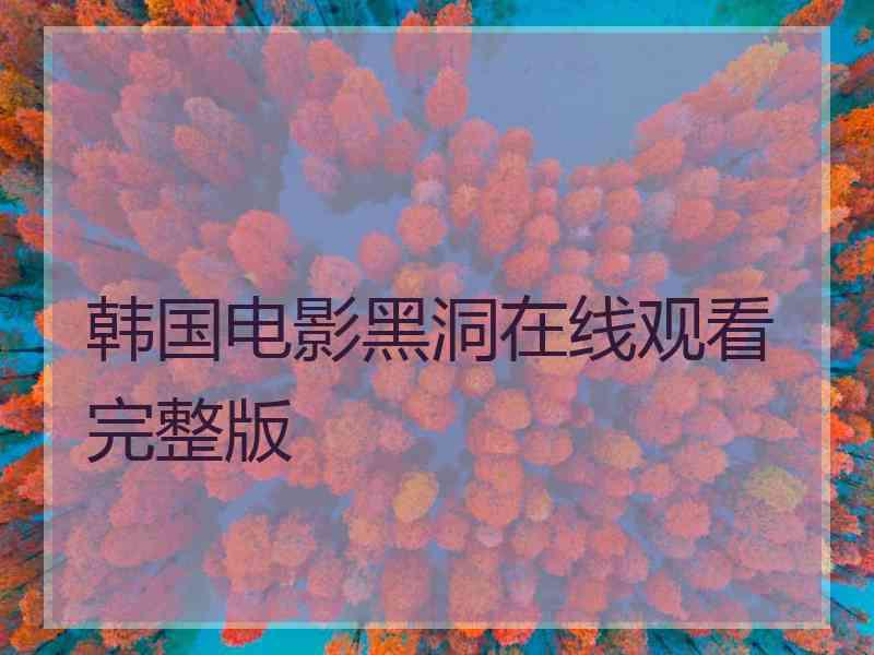 韩国电影黑洞在线观看完整版