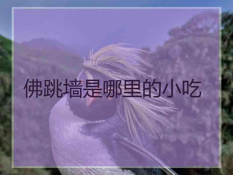 佛跳墙是哪里的小吃