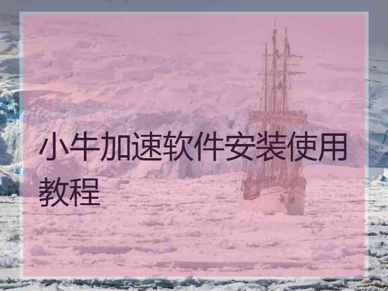 小牛加速软件安装使用教程
