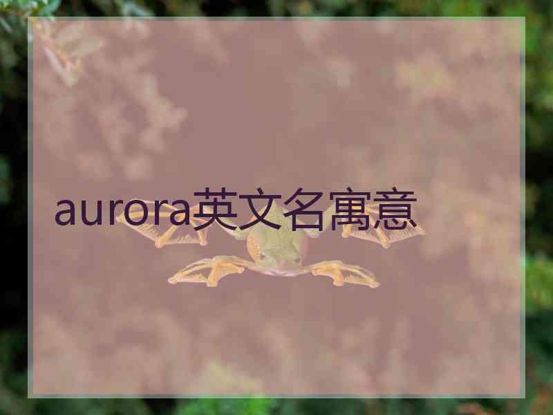 aurora英文名寓意