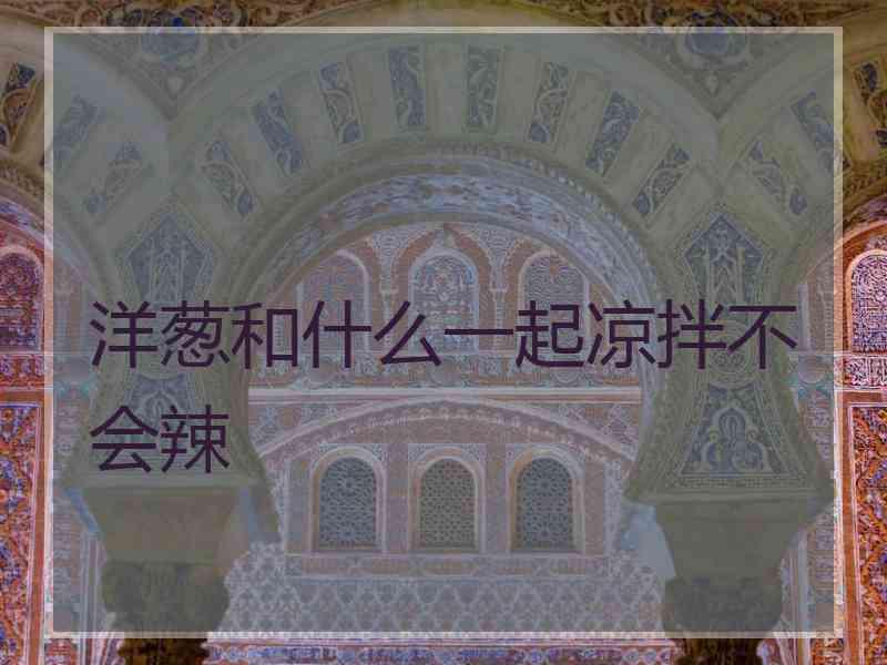 洋葱和什么一起凉拌不会辣