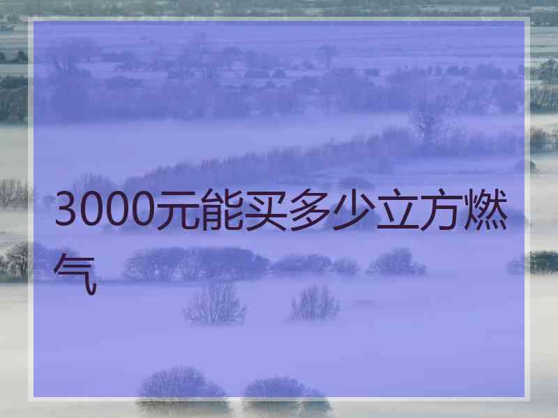 3000元能买多少立方燃气