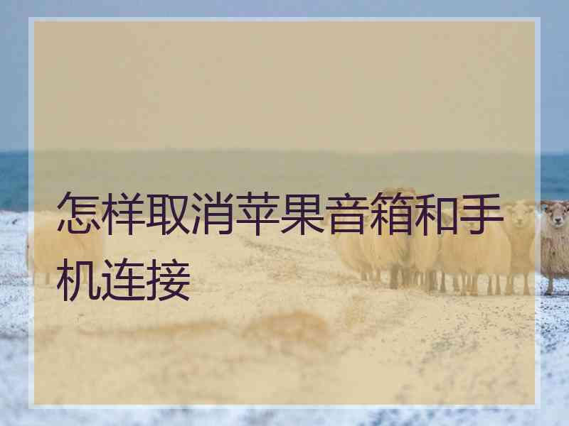 怎样取消苹果音箱和手机连接