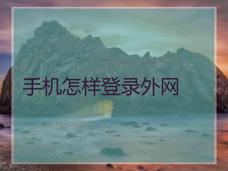 手机怎样登录外网