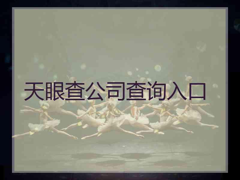 天眼查公司查询入口