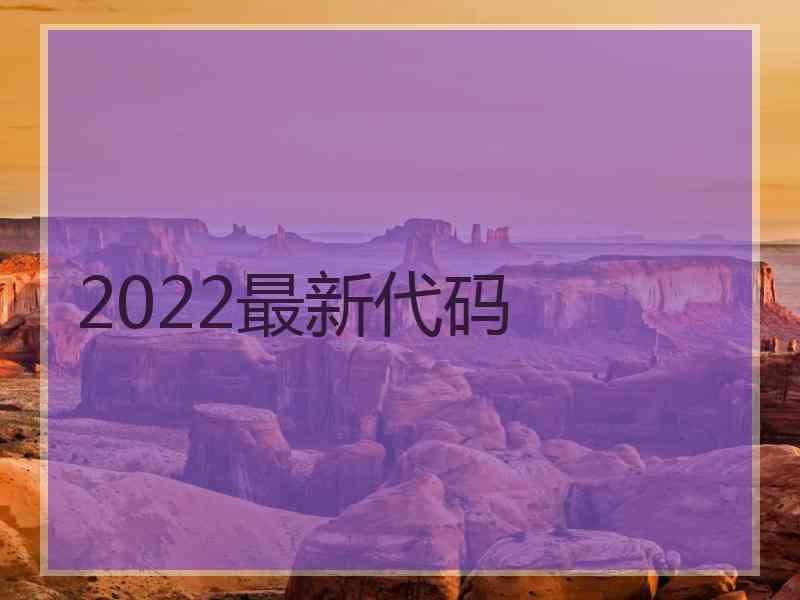 2022最新代码