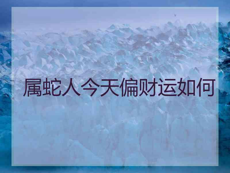 属蛇人今天偏财运如何
