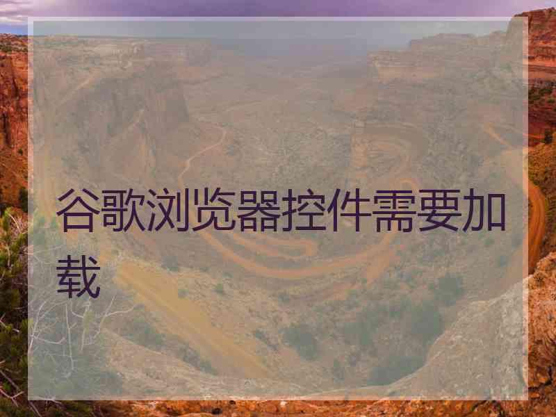 谷歌浏览器控件需要加载