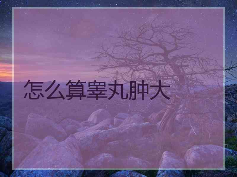 怎么算睾丸肿大