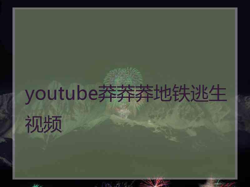 youtube莽莽莽地铁逃生视频