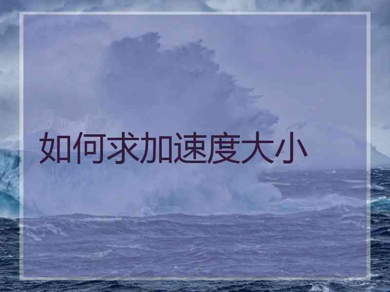 如何求加速度大小