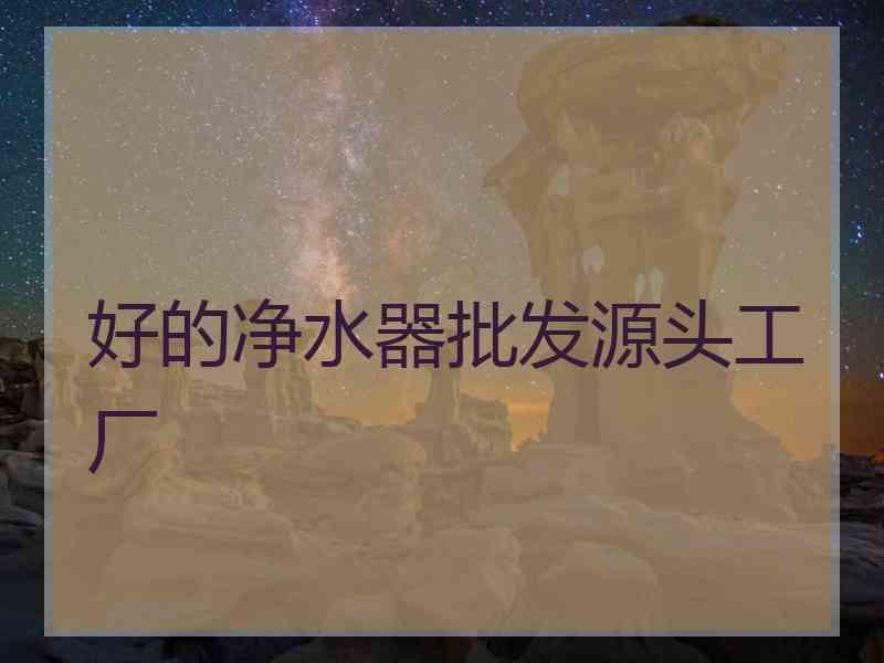 好的净水器批发源头工厂