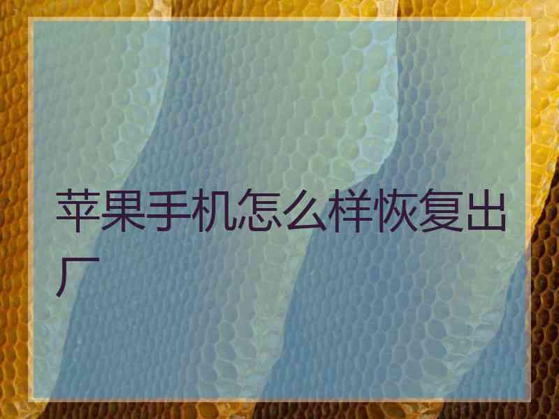 苹果手机怎么样恢复出厂