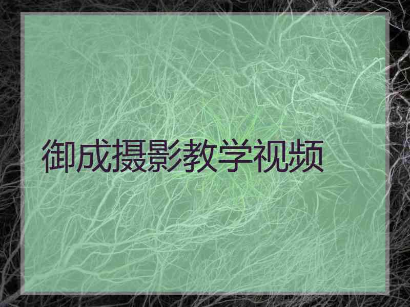 御成摄影教学视频