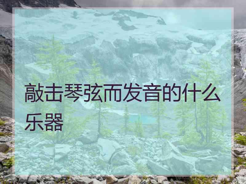 敲击琴弦而发音的什么乐器